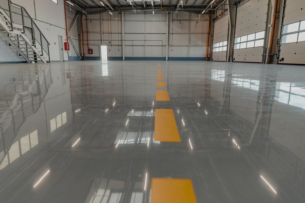 Glossy commercial epoxy floor