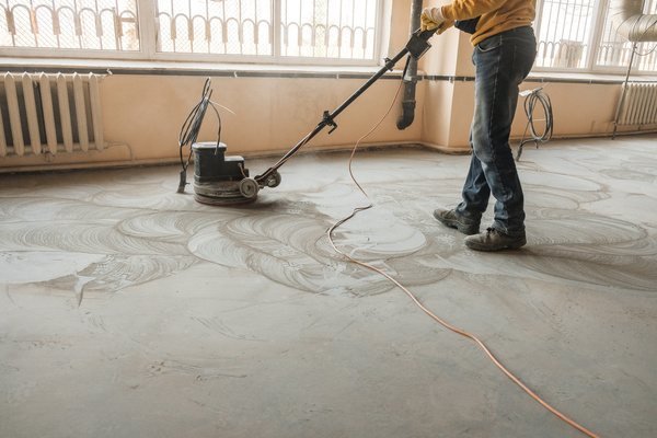Industrial-grade surface preparation equipment in use