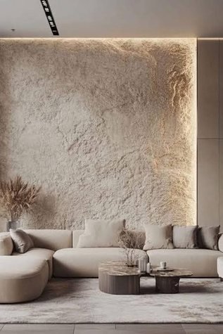 Completed textured accent wall